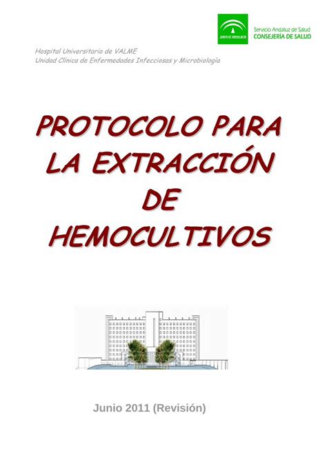 Pdf Protocolo Para La Extracci N De Hemocultivos Ahvalme Org