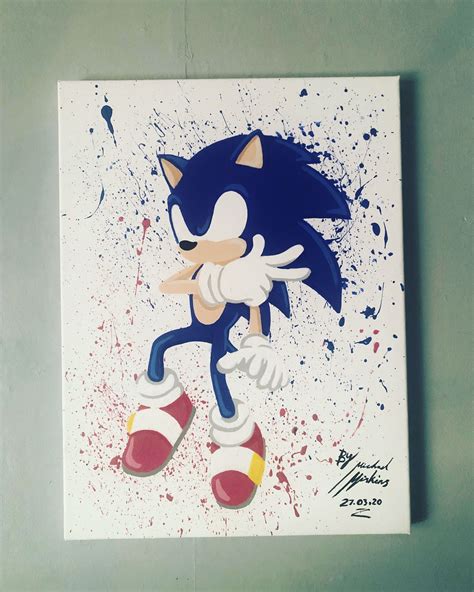 Sonic The Hedgehog Canvas In 2020 Pop Culture Art Iconic Characters