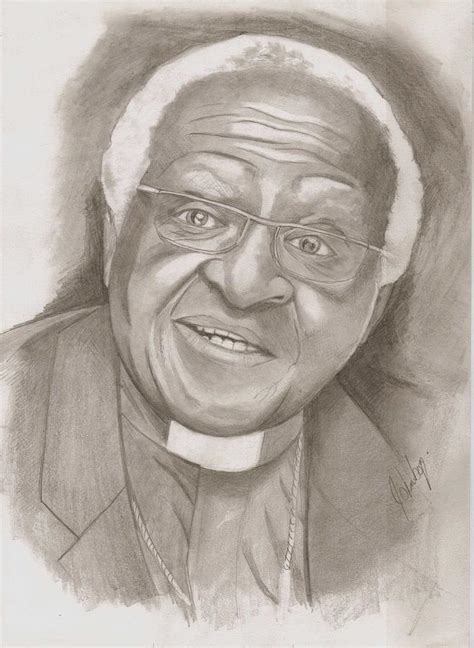 Archbishop Desmond Tutu Drawing By John Gambrill Fine Art America
