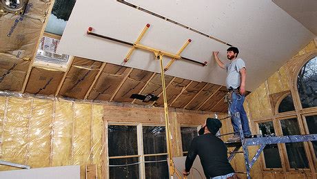 Here are some installation tips on installing them. Hanging Drywall on Ceilings - Fine Homebuilding
