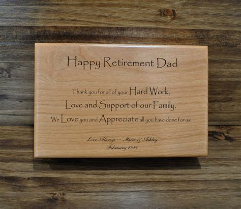 Retirement Gift For Dad Retirement Gift Engraved Wood Etsy