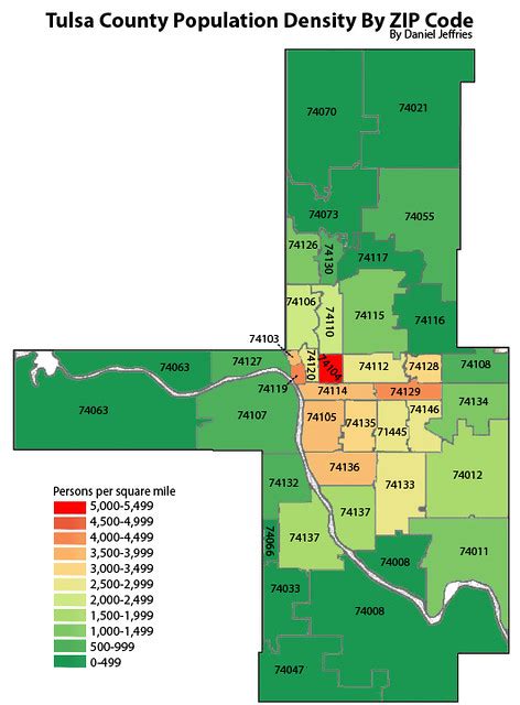 Tulsa County Population Density By Zip Code Daniel Jeffries Flickr