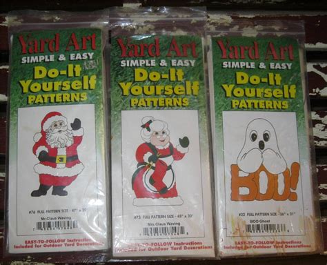 Any holiday, special event or even birthdays yard art can be used for almost any occasion. 3 YARD ART Do-It Yourself Wood Craft Patterns ~ SANTA & Mrs CLAUS + Halloween | eBay