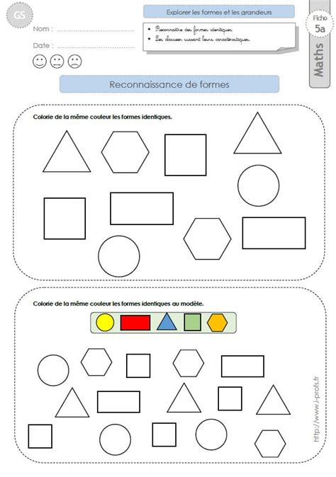 GS: EXERCICES MATHEMATIQUES Reconnaitre des formes géométriques en