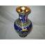 Vintage Cloisonne On Brass Large Vase Beautiful Floral Great Shape 12 