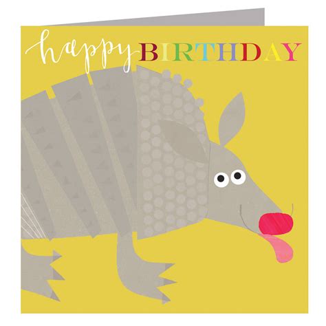 Happy Birthday Armadillo Greetings Card By Kali Stileman Publishing