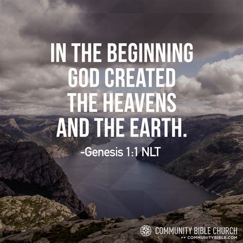 In the beginning God created the Heavens and the earth. -Genesis 1:1 ...