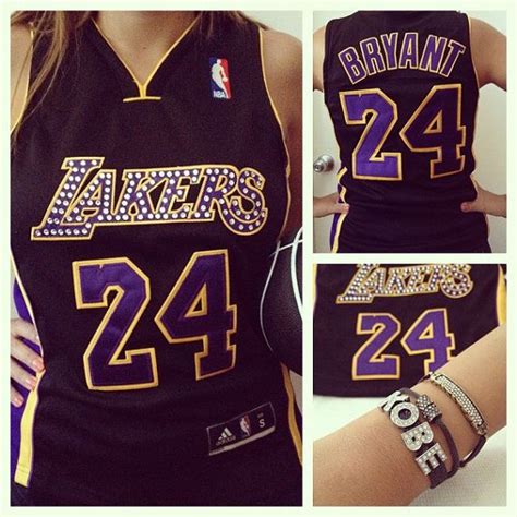 8 jersey on the front, where he started on his career, and the no. Custom Lakers jersey with Swarovski crystals by ...