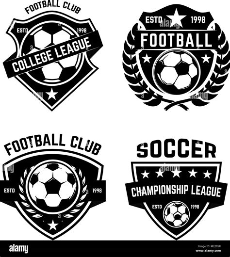 Set Of Soccer Football Emblems Design Element For Logo Label Emblem