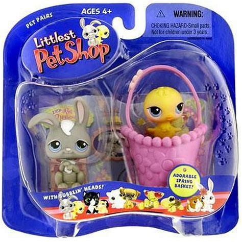 Littlest Pet Shop Pet Pairs Bunny Chick Figure 2 Pack Spring Basket