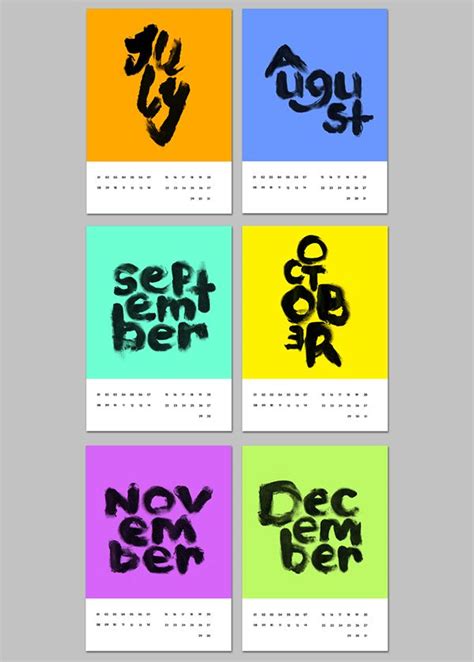Typographic Calendar On Behance Typographic Calendar Design