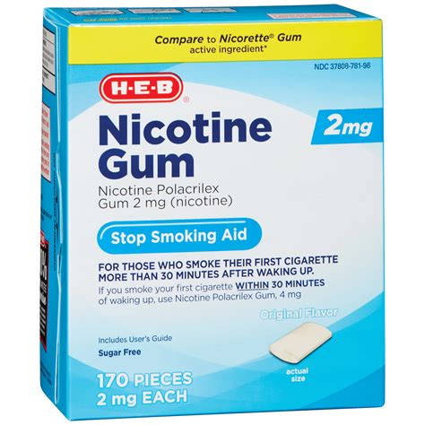 H E B Nicotine Gum Stop Smoking Aid Mg Shop Smoking Cessation At