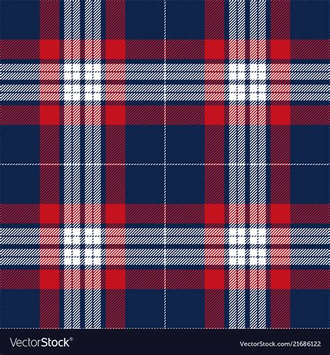 Red And Blue Tartan Plaid Seamless Pattern Vector Image
