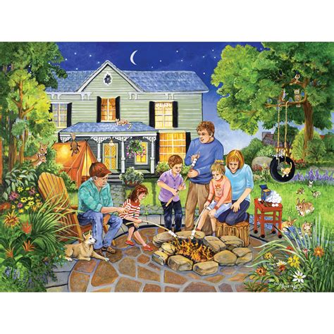 Marshmallow Roast 300 Large Piece Jigsaw Puzzle Bits And Pieces