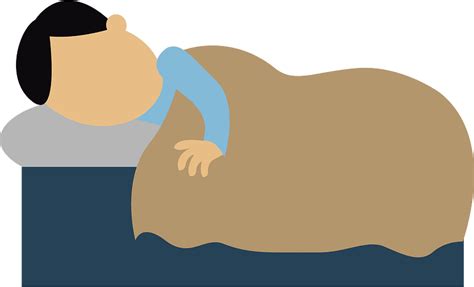 Someone Sleeping In A Bed Clipart