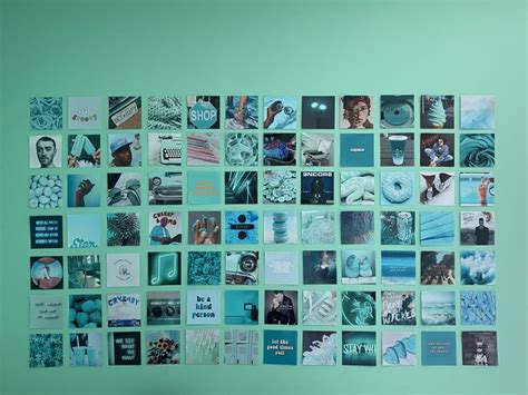 Pin by avery sawyer on art | aesthetic pastel wallpaper. Teal aesthetic PhotoWall in 2020 | Wall collage, Wall ...