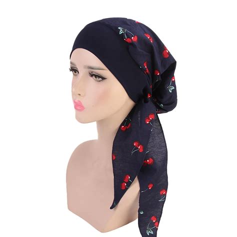 Women Cotton Muslim Caps Hijab Bandana Printed Turban Chemo Hats