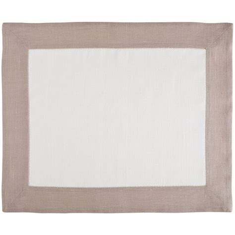 Placemat With Border Natural White Sand Zizi Linen Home Textiles