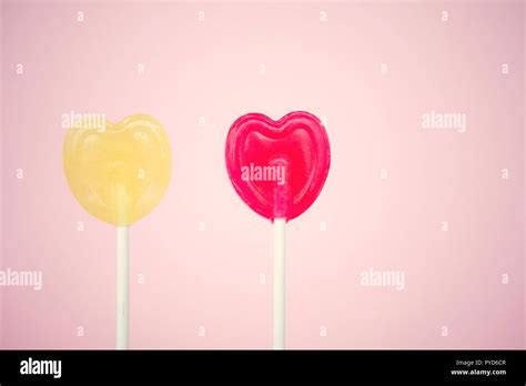 Heart Shaped Lollipops Stock Photo Alamy
