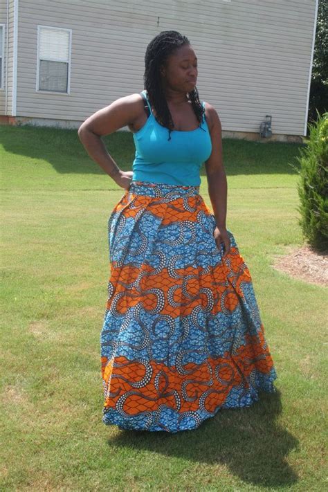 Long African Pleated Skirt Julius Holland Wax By Illusionsofafrica