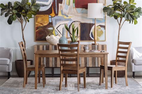 A rustic dining table can be the perfect finish for a minimalist dining room. Five-Piece Casual Dining Set in Rustic Brown | Mathis ...