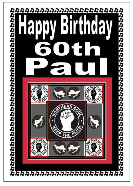 Northern Soul Happy Birthday Personalised Card Any Age And Name Brand