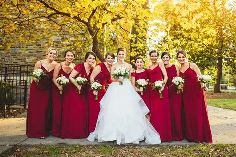 Stunning Red Bridesmaids Dresses Perfect For A Fall Wedding Blush
