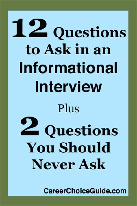 If you want to increase your chances of getting a call for a job interview. 12 Informational Interview Questions to Ask