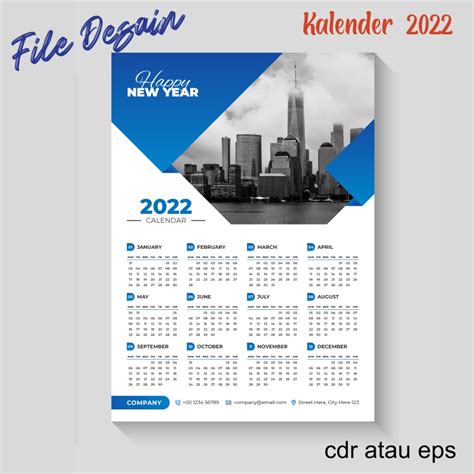 Jual File Desain Kalender Dinding 2023 Cdr And Eps Shopee Indonesia