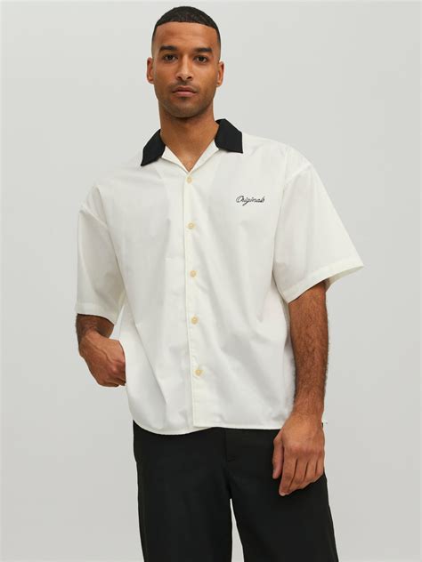 Relaxed Fit Resort Collar Shirt White Jack And Jones®