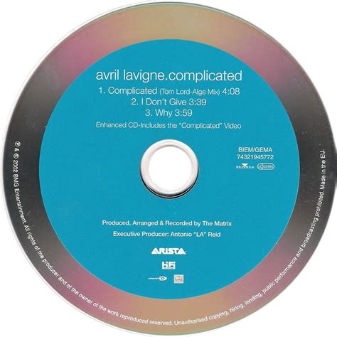 Complicated is the first single from avril's debut album let go, and by extension her entire music career. World Capas: Avril Lavigne - Complicated