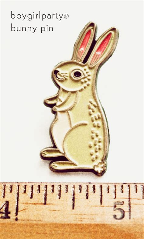 Bunny Pin Rabbit Pin Bunny Enamel Pin By Boygirlparty Enamel