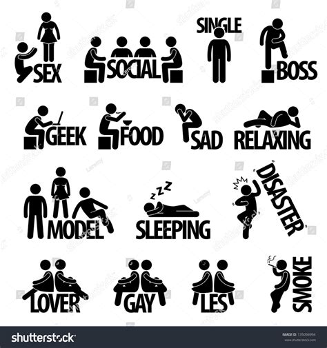 Man People Person Sex Social Group Text Word Stick Figure Pictogram