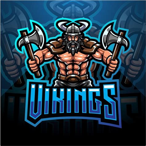 Viking Mascot Gaming Logo Design Holding Axe By Visink Thehungryjpeg