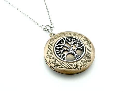 Tree Of Life Locket Necklace Woodland Picture Locket Etsy Picture