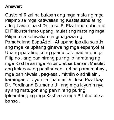 Bakit Sinulat Ni Jose Rizal Ang Noli Me Tangere At El Filibusterismo Sana Masagot Ng Maayos