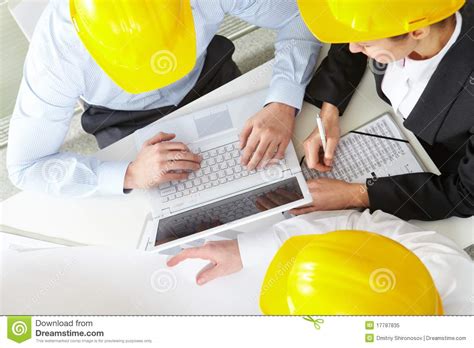Working engineers stock image. Image of above, collaboration - 17787835