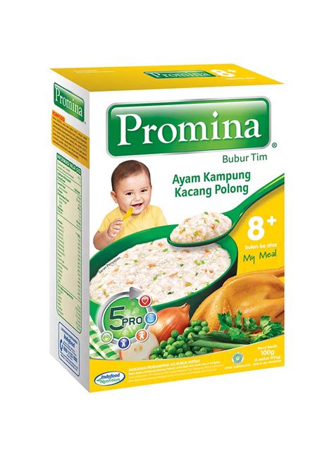 Produk bubur bayi 6 bulan yang bikin gemuk. Promina BUBUR TIM 8+ AYAM KAMPUNG KACANG POLONG BOX 100g ...