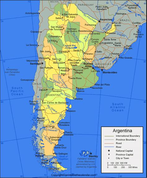 Free Printable Labeled And Blank Map Of Argentina In Pdf