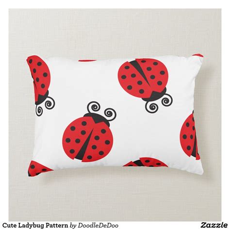 Cute Ladybug Pattern Accent Pillow Dog Design Free Design Ladybug