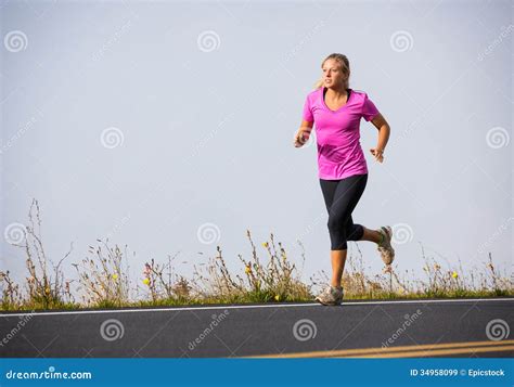 Athletic Woman Running Jogging Outside Stock Image Image Of Concept