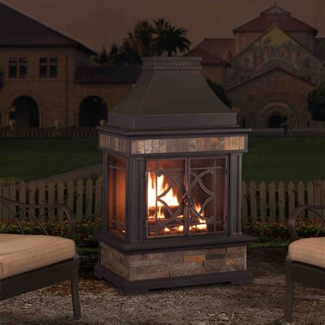 Hampton Bay Outdoor Fireplace In Slate Fireplace Ideas