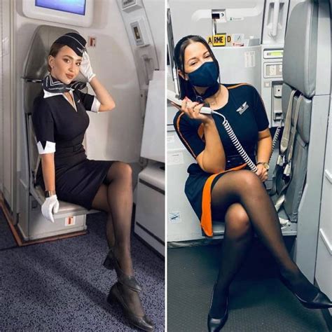 Hot Flight Attendants With And Without Their Uniforms 27 Pics