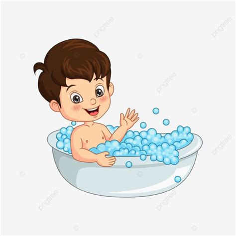 Gambar Budak Kecik Comel Mandi Dalam Tab Mandi, Ambil, Kebersihan
