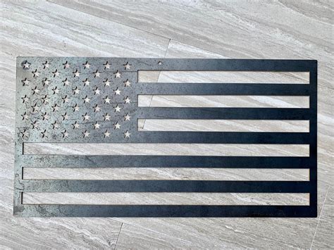 American Flag Metal Sign Steel Flag America Decor Memorial Etsy