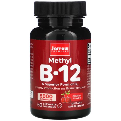 Jarrow Formulas Methyl B 12 Cherry Flavor 5000 Mcg 60 Chewable