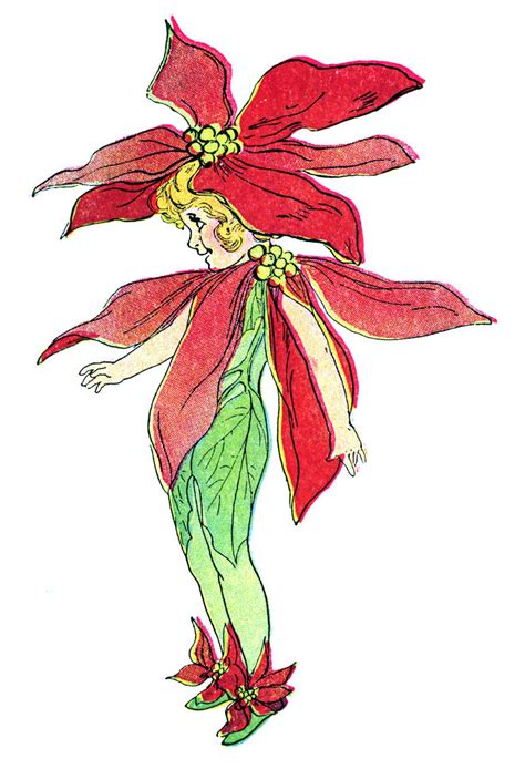 Free Vintage Clip Art Flower Fairies Christmas The