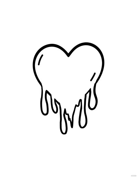 Free Dripping Heart Drawing Eps Illustrator  Png Pdf Svg