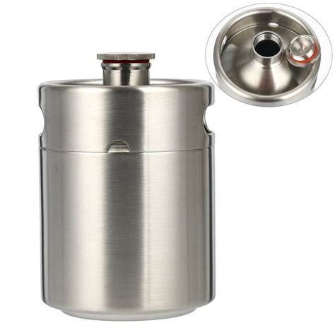 Yaebrew 2 Liter 64 Oz Stainless Steel Mini Keg Growler Canteen Craft