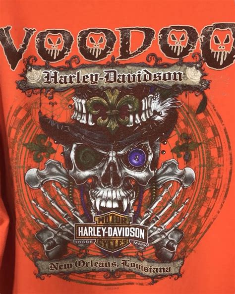 Mens Harley Davidson T Shirt New Orleans Voodoo Size Xl Orange